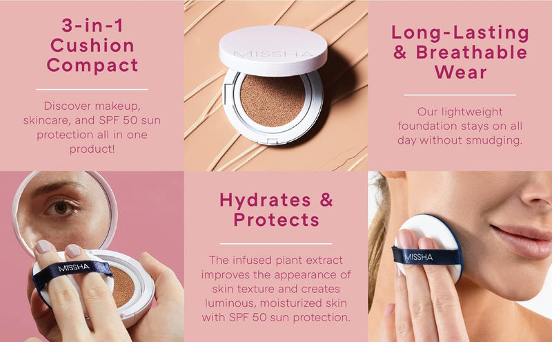MISSHA - Magic Cushion Cover Lasting Foundation SPF50+/PA+++, 23 Natural Beige